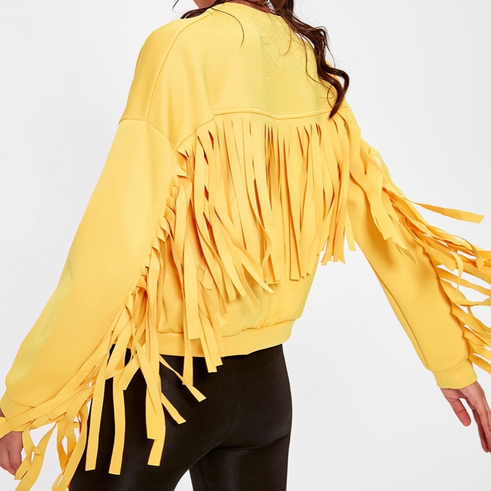 Fringe Yellow Sweatshirt